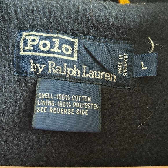 Vntg Polo Fleece Lined Hooded Jacket - Picture 2 of 8